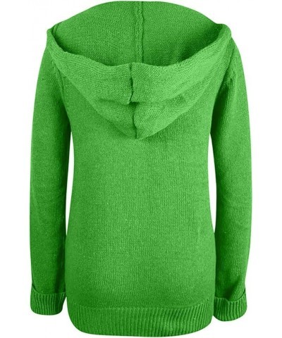 Womens Sweaters Open Front Cardigan Button Down Long Sleeve Shirt Cable Knit Chunky Tops Warm Winter Coats Outwear B-green $1...