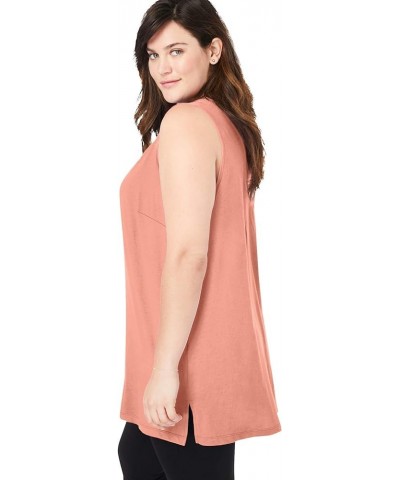 Women's Plus Size Perfect Sleeveless Shirred V-Neck Tunic Heather Grey $11.98 Others