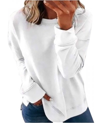 Oversized Sweatshirt for Women Trendy,Womens Casual Long Sleeve Sweatshirt Crew Neck Cute Pullover Relaxed Fit Tops C-white $...