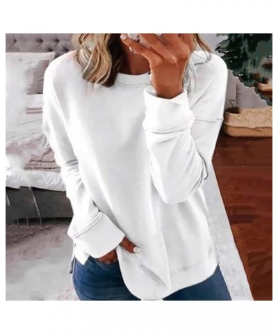 Oversized Sweatshirt for Women Trendy,Womens Casual Long Sleeve Sweatshirt Crew Neck Cute Pullover Relaxed Fit Tops C-white $...