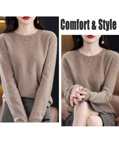 Cashmere Sweaters for Women, Cashmere Long Sleeve Crew Neck Lightweight Soft Knitted Pullover Jumpers (XL,Beige) Red Medium $...