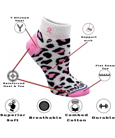 Pink Ribbon Breast Cancer Awareness Socks That Give Back - Super Soft, Premium Construction, Made in USA Cotton Leopard $9.17...