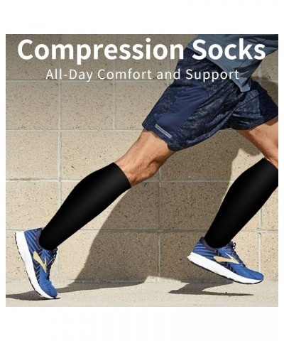 Compression Socks For Women& Men circulation(8 Pairs),Socks-Best for Running,Sports,Hiking,Flight travel,Pregnancy 02-3black/...