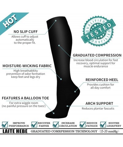 Compression Socks For Women& Men circulation(8 Pairs),Socks-Best for Running,Sports,Hiking,Flight travel,Pregnancy 02-3black/...