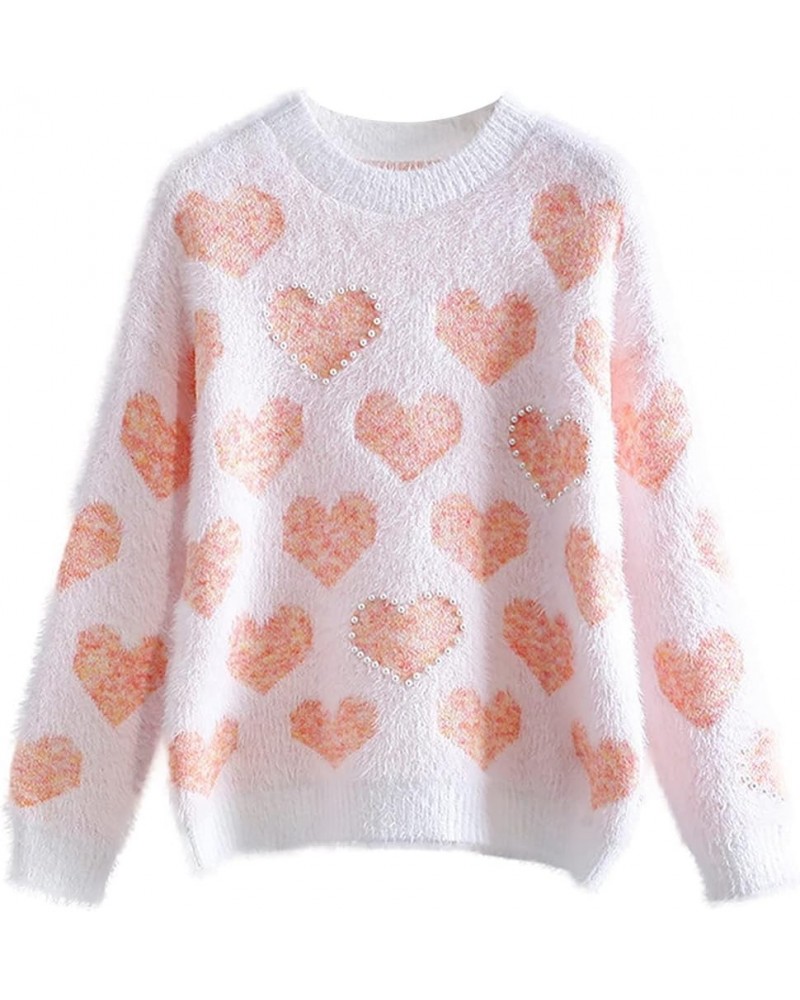 Valentine Heart Sweater for Women Valentine's Day Love Graphic Long Sleeve Pullover Tops Knitted Pullover Sweaters A-4 $11.59...