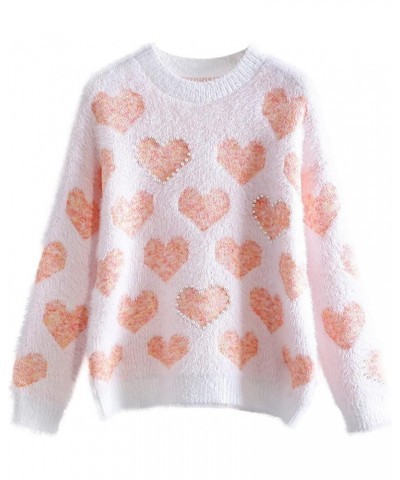 Valentine Heart Sweater for Women Valentine's Day Love Graphic Long Sleeve Pullover Tops Knitted Pullover Sweaters A-4 $11.59...