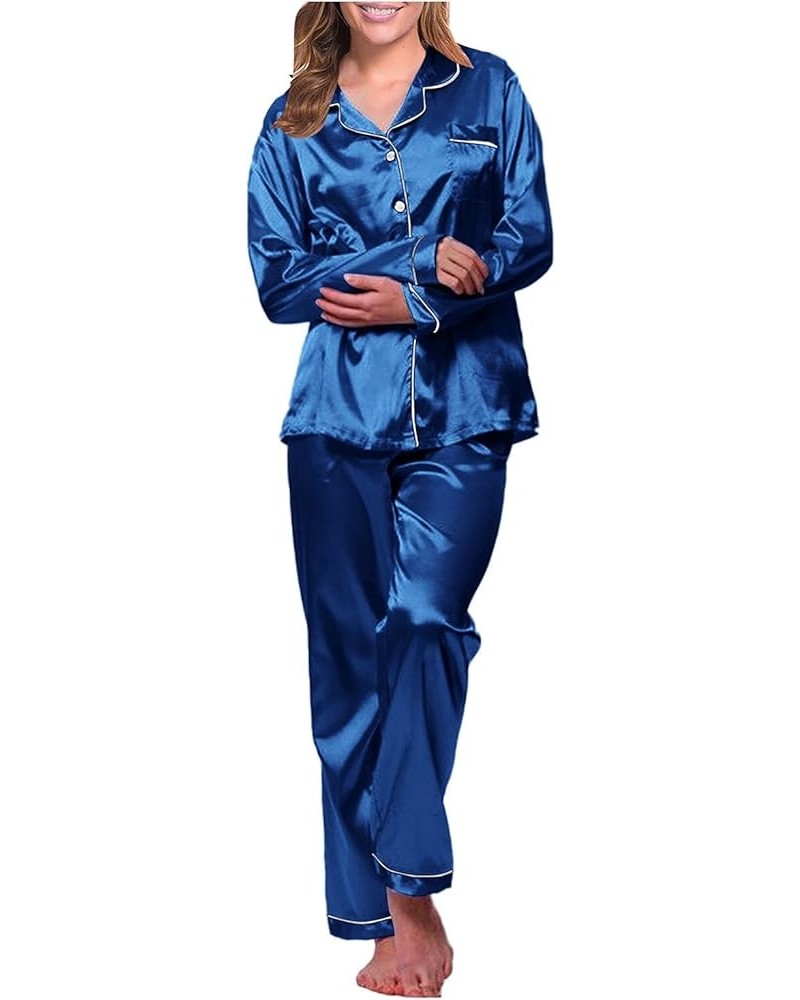 Women'S Pajama Sets Silk Striped Silk Pajamas For Women Silk Sleep Sets For Women Paiamas For Women My Orders Placed Blue-a $...