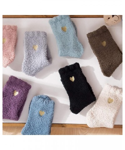 Fuzzy Socks for Women Slipper Fluffy Microfiber Socks Casual Home Winter Warm Sleeping Cozy Crew Sock 4 Pairs Heart $10.79 Ac...