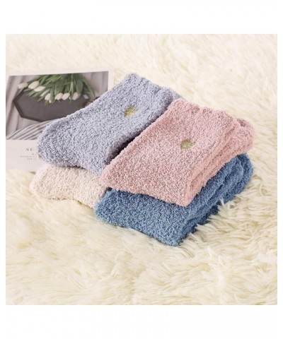 Fuzzy Socks for Women Slipper Fluffy Microfiber Socks Casual Home Winter Warm Sleeping Cozy Crew Sock 4 Pairs Heart $10.79 Ac...