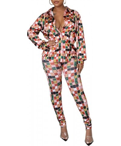 2 Piece Legging Pant Sets for Women Floral Print Long Sleeve Tracksuits Outfits Color Block10588 $23.09 Activewear