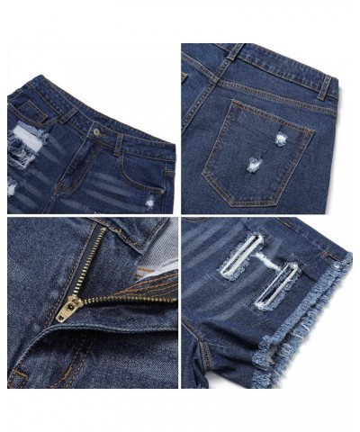 High Waisted Jean Shorts for Women Denim Ripped Stretchy Casual Summer Cutoff Shorts 7-navy $11.59 Shorts