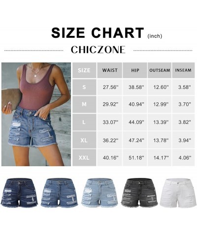 High Waisted Jean Shorts for Women Denim Ripped Stretchy Casual Summer Cutoff Shorts 7-navy $11.59 Shorts