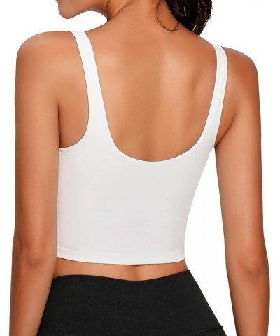 Women Sports Bra Longline Crop Tank Top Padded Workout Running Yoga White $12.74 Lingerie