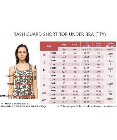 Women UPF50+ Tankini Bathing Swimsuits Sleeveless Tank Bra Top Swim Rash Guard (TTY-RTBXY) Beige Gold Spot $12.13 Swimsuits