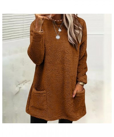 Sweatshirt for Womens Fashion Winter Warm Sweater Pullover Fleece Thickening Plus Size Fall Clothes Casual Loose Tops 05coffe...