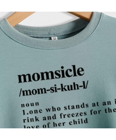 Sweatshirt for Women Momsicle Funny Letter Print Long Sleeve Crew Neck Hockey Graphic Tops Casual Mother Mom Shirts Pullovers...