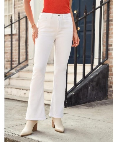 Women's Ripped Flare Bell Bottom Jeans Pants Retro Wide Leg Denim Pants B Brilliant White $23.50 Jeans