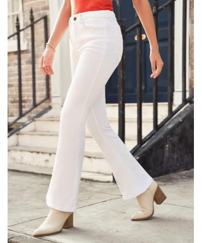 Women's Ripped Flare Bell Bottom Jeans Pants Retro Wide Leg Denim Pants B Brilliant White $23.50 Jeans