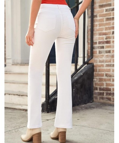 Women's Ripped Flare Bell Bottom Jeans Pants Retro Wide Leg Denim Pants B Brilliant White $23.50 Jeans