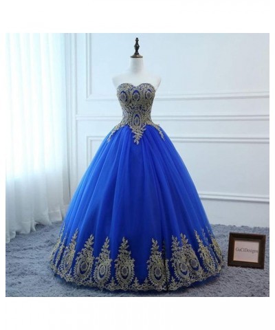 Women's Off Shoulder Gold Lace Tulle Prom Ball Gown A-red $37.38 Dresses