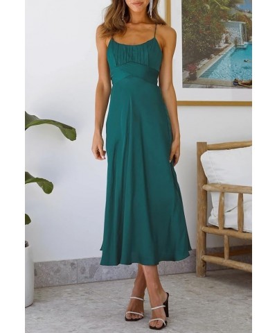 Women's Off Shoulder Midi Dress Summer A-Line Swing Casual Party Cocktail Dresses 02-dark Green $15.58 Dresses