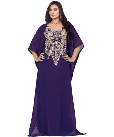 women wear kaftan farasha long maxi party dress Bellydance kimono FREE SIZE Purple $34.20 Dresses