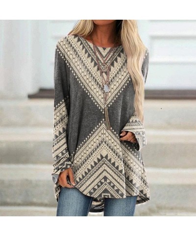 Womens Aztec Print Sweatshirt Casual Long Sleeve Crewneck Oversized Novelty Printed Western Style Pullover Women Aztec Print ...