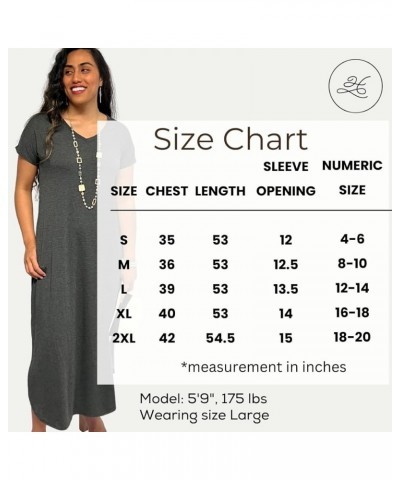 Women's Long T-Shirt Dress Midi Maxi Length Short Sleeves V Neck Split Sides Tunic Loose Flowy Style with Pockets Burgundy $1...