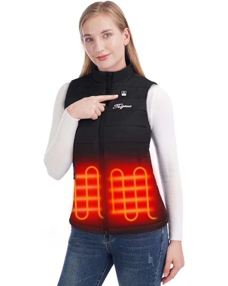 Heated Vest Women with Battery Pack,Women's Heated Warm Vest Electric Rechargeable Heating Vest Black $26.54 Vests