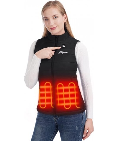 Heated Vest Women with Battery Pack,Women's Heated Warm Vest Electric Rechargeable Heating Vest Black $26.54 Vests