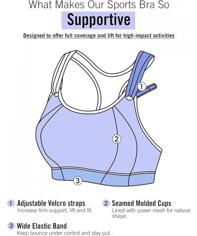 Women's Sports Bra Front Adjustable High Impact Support Padded Wireless Racerback Plus Size Running Bra Duck Blue $22.20 Ling...