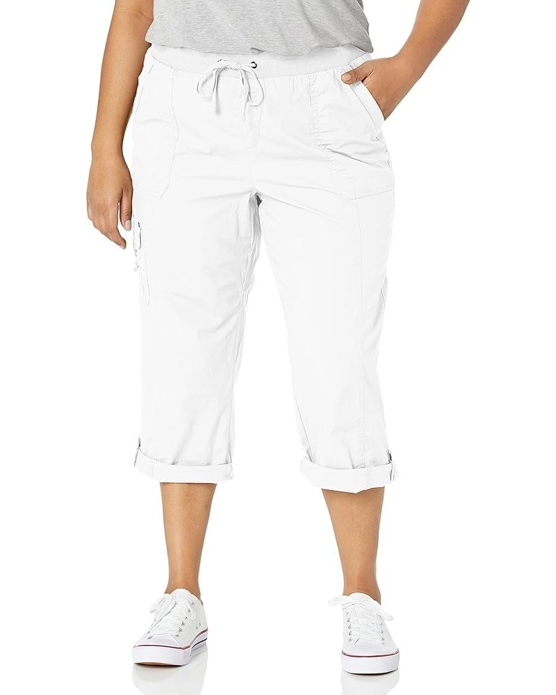 Women's Plus Size Capri Ctn Roll Up White $13.86 Hosiery