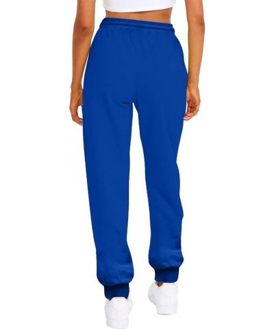 Womens Sweatpants with Pockets Cotton Solid Color Drawstring Women's Pants with Pockets Sweat Pants Trousers 1-blue $7.91 Pants