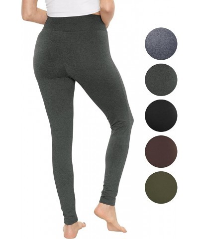 Women's High Waist Cotton Stretch Pencil Leggings w/Pockets Charcoal Gray $19.13 Pants