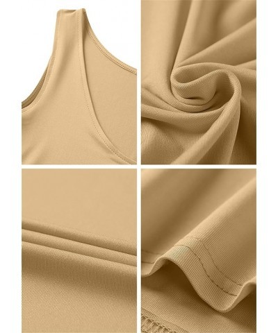 Womens Sleeveless Plain Club Dress Slim Fit Party Maxi Dress Summer Casual Tank Sundress Khaki $14.99 Dresses