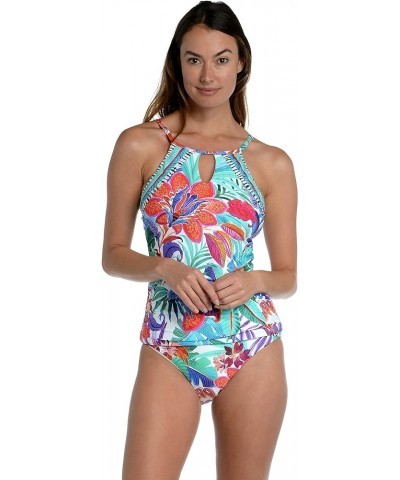 Women's High Neck Keyhole Tankini Swimsuit Top Multi//Tropics of Tropez $40.54 Swimsuits