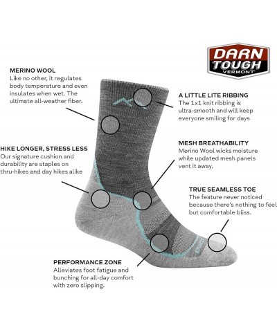 Darn Tough Women's Light Hiker Micro Crew Lightweight with Cushion Sock (Style 1967) - Taupe $15.63 Socks