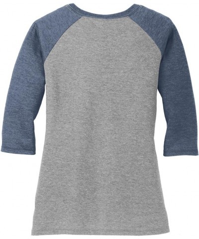 Ladies Raglan Baseball T-Shirts-3/4 Sleeve Baseball Tees. Sizes XS-4XL Navy Frost/ Grey Frost $14.45 T-Shirts