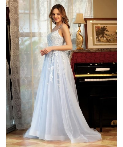 Elegant Lace Prom Dresses Long Spaghetti Straps Corset Formal Evening Dress for Women Ball Gown Party RO046 White $31.50 Dresses