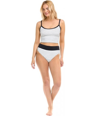 Women's Standard Michelle Crop Bikini Top Swimsuit Deep Sea Stripe $9.76 Swimsuits