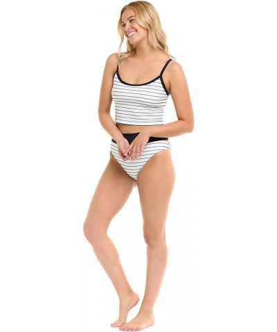 Women's Standard Michelle Crop Bikini Top Swimsuit Deep Sea Stripe $9.76 Swimsuits