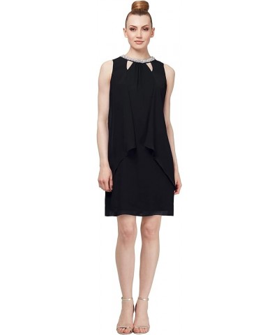 Women's Sleeveless Cutout Pearl Neck Dress Black Detail $20.38 Dresses