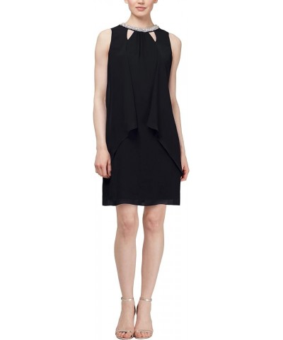 Women's Sleeveless Cutout Pearl Neck Dress Black Detail $20.38 Dresses