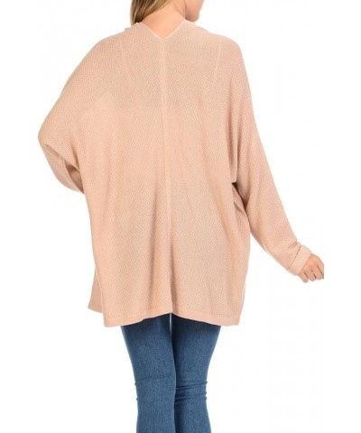 Women's Casual Open Front Loose Drape Knit Cardigan Sweater Champagne $10.32 Sweaters