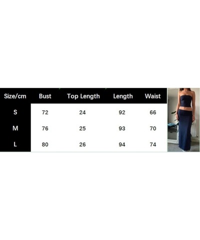 Women's Summer Two Piece Skirt Outfit Strap Cami Crop Top Bodycon Maxi Skirt Suiting Set Y2k 2pcs Going Out Midi Dress Tube B...