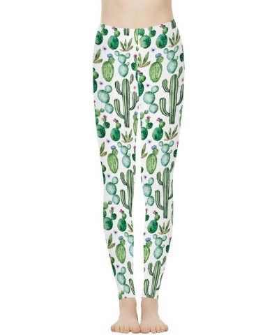 Women's High Waisted Leggings Floral Print Casual Sport Yoga Pants Full Length Ankle Leggings Cactus $13.99 Leggings