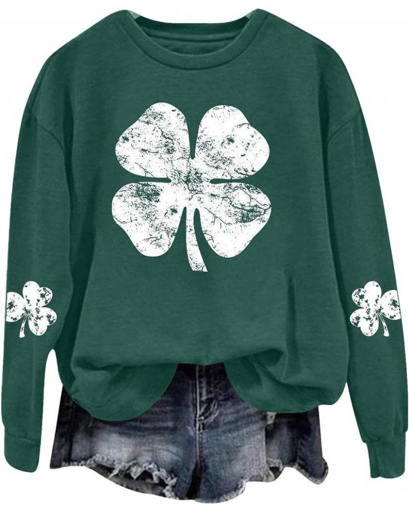 St Patricks Day Shirt Graphic Long Sleeve Plus Size Shamrock Tops Casual Green Irish Crewneck Sweatshirts Trendy Z33 Green $9...