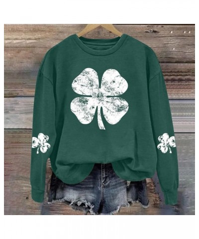 St Patricks Day Shirt Graphic Long Sleeve Plus Size Shamrock Tops Casual Green Irish Crewneck Sweatshirts Trendy Z33 Green $9...