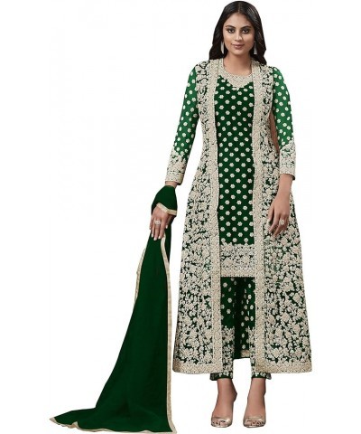 New Wedding Party wear Embroidered Koti Style Salwar Kameez Indian Dress Ready to Wear Salwar Suit For Women 4574 Green $32.2...