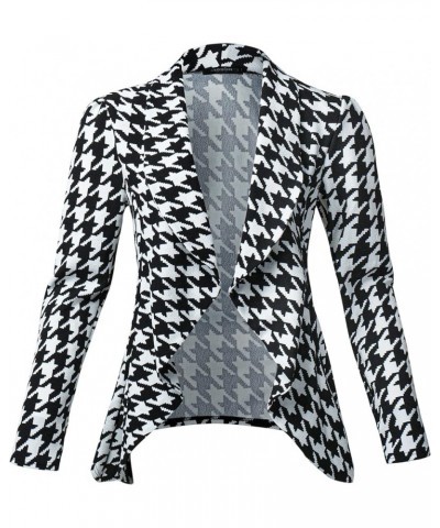 Women's Long Sleeve Classic Draped Open Front Lightweight Blazer with Plus Size Sja001_hgblack $14.40 Blazers